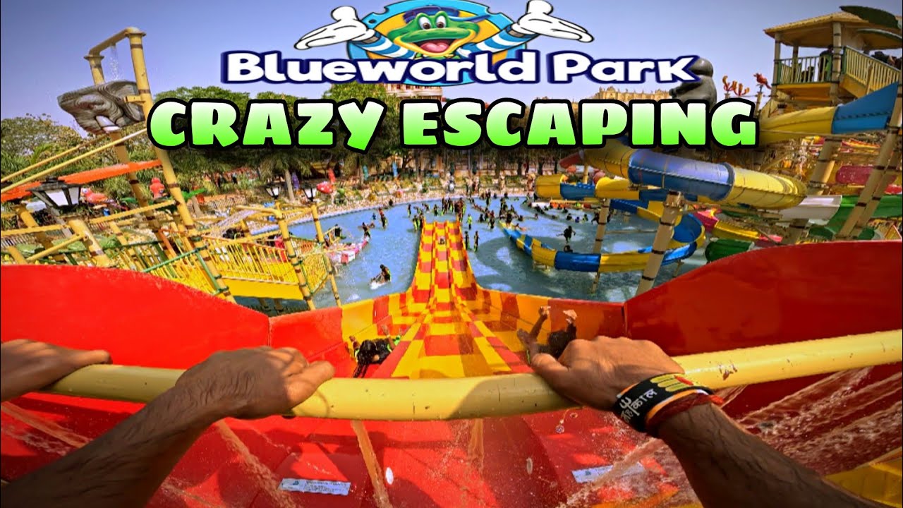 ESCAPING IN BLUE WORL THEAM PARK | CRAZY PARKOUR PERFORMED 🎭