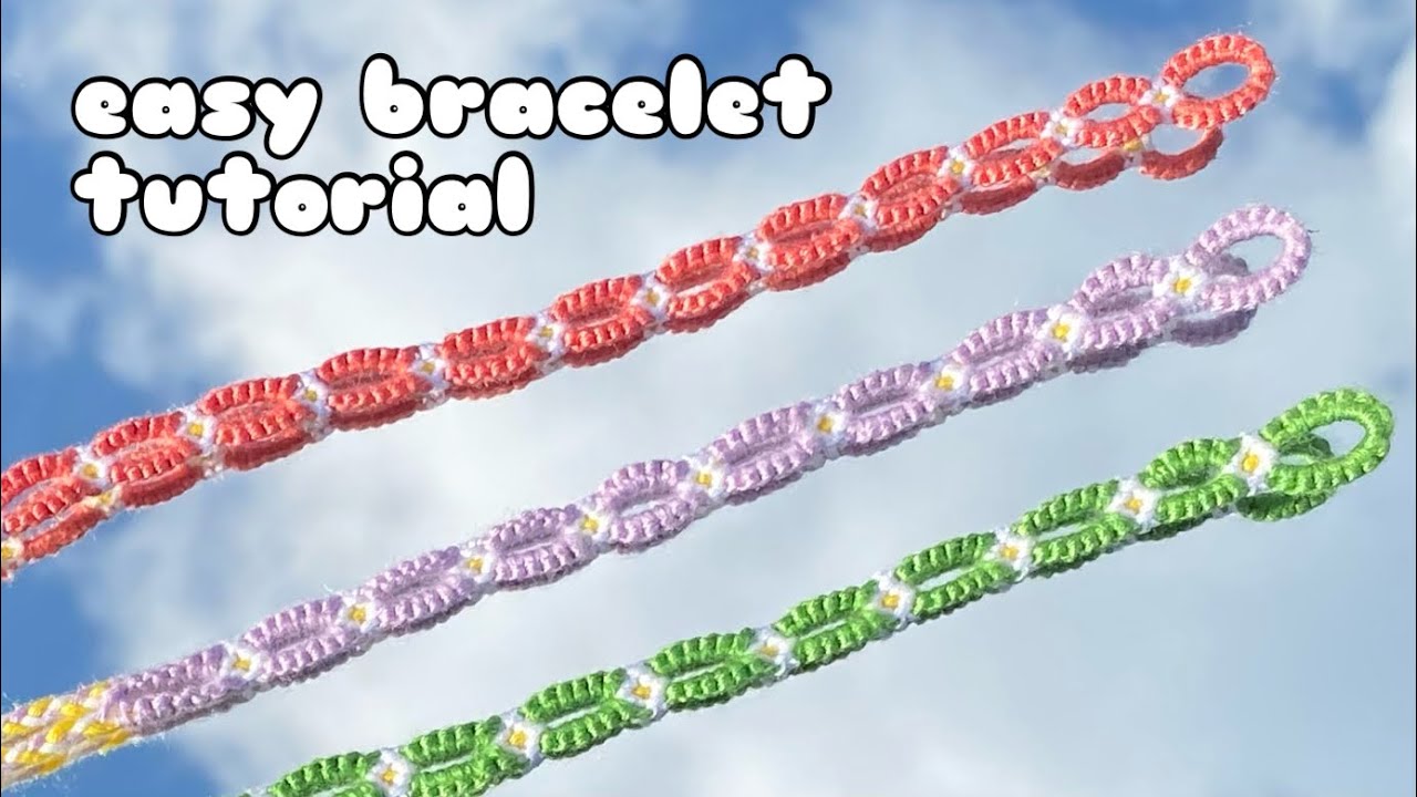 jak zrobić bransoletkę przyjaźni z muliny daisy chain | łatwa bransoletka przyjaźni z muliny