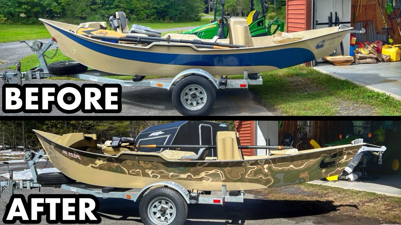 Vinyl Wrapping A Drift Boat
