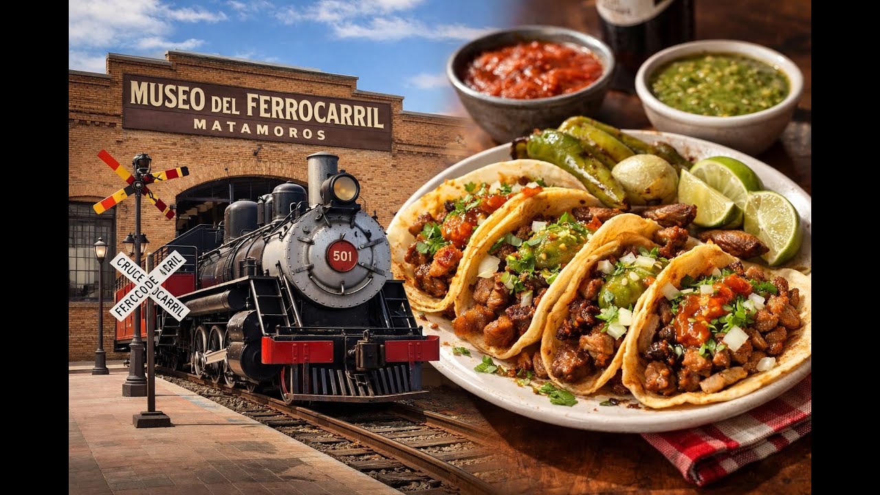 “Museo del Ferrocarril en Matamoros 🚂 | Historia y tacos en Taco Veloz 🌮”