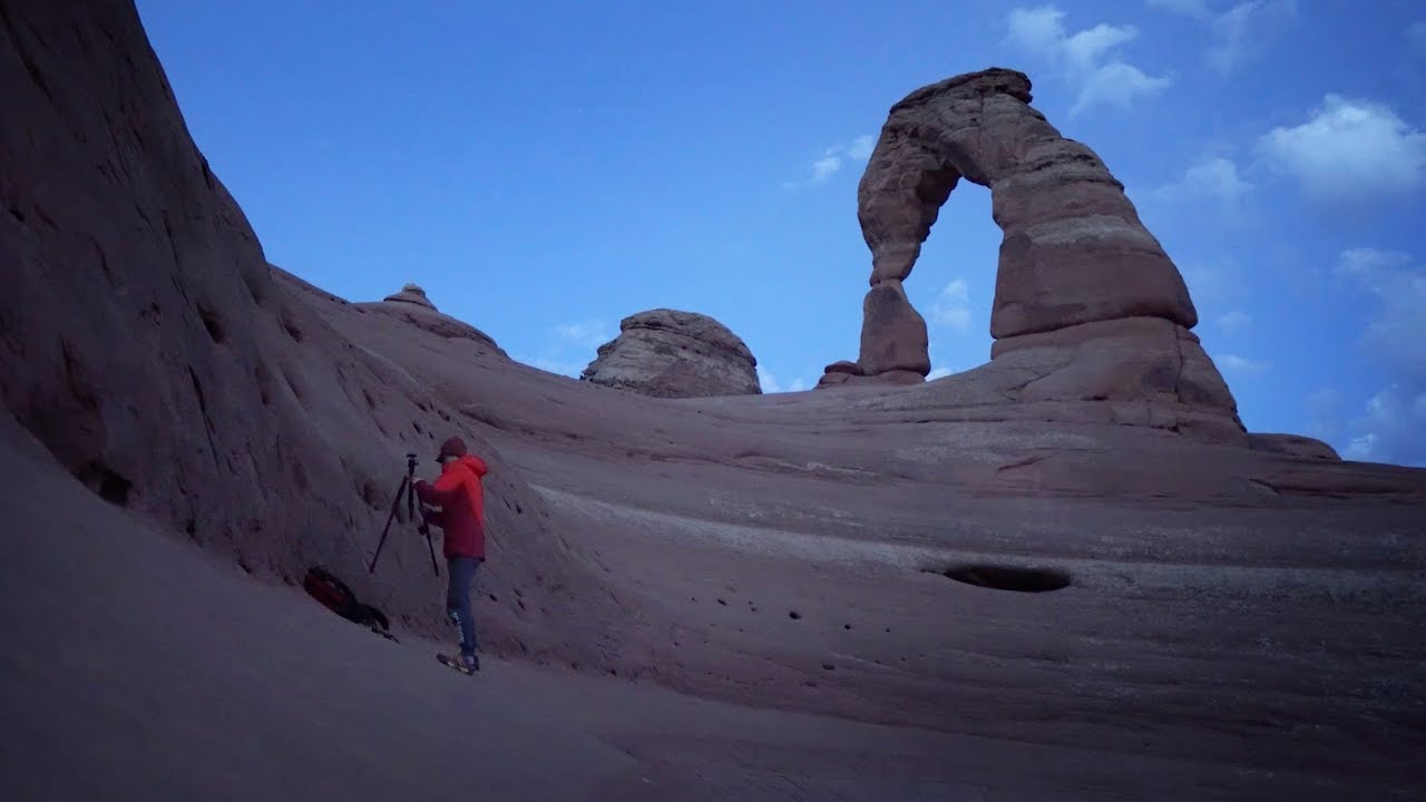 Photographing Delicate Arch through the night (from sunset to sunrise)