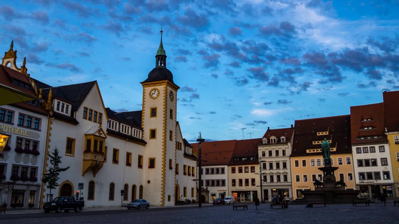 Silberstadt Freiberg/Sachsen  - Sommersonntags mit Obermarkt