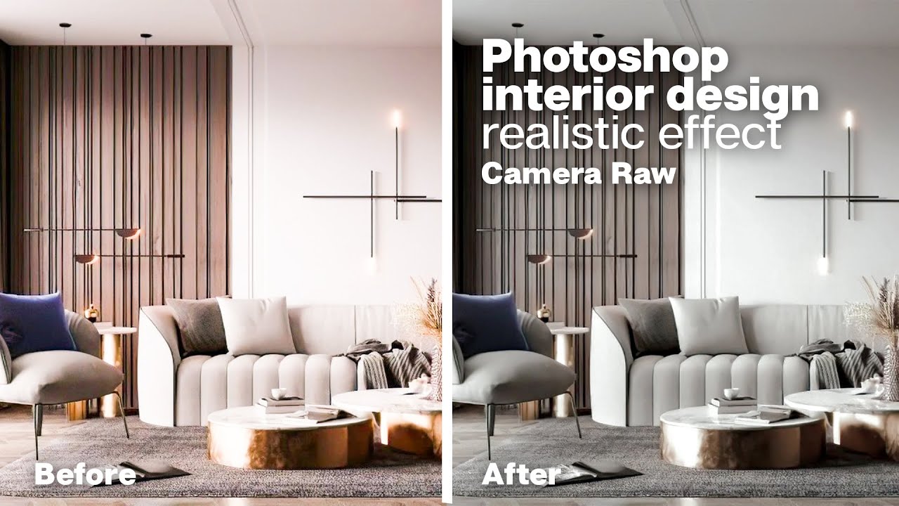 Photoshop Interior Design Realistic Effect ( CAMERA RAW )