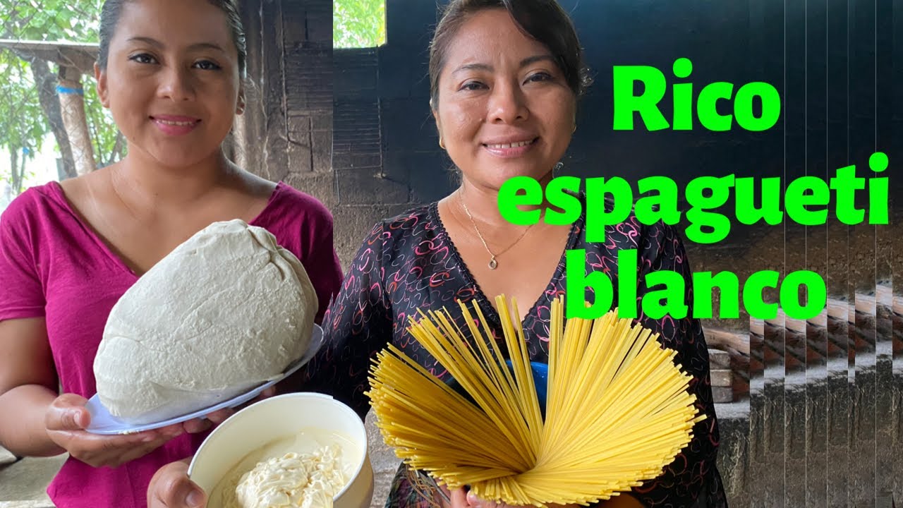 Espagueti con crema el más rico y fácil
