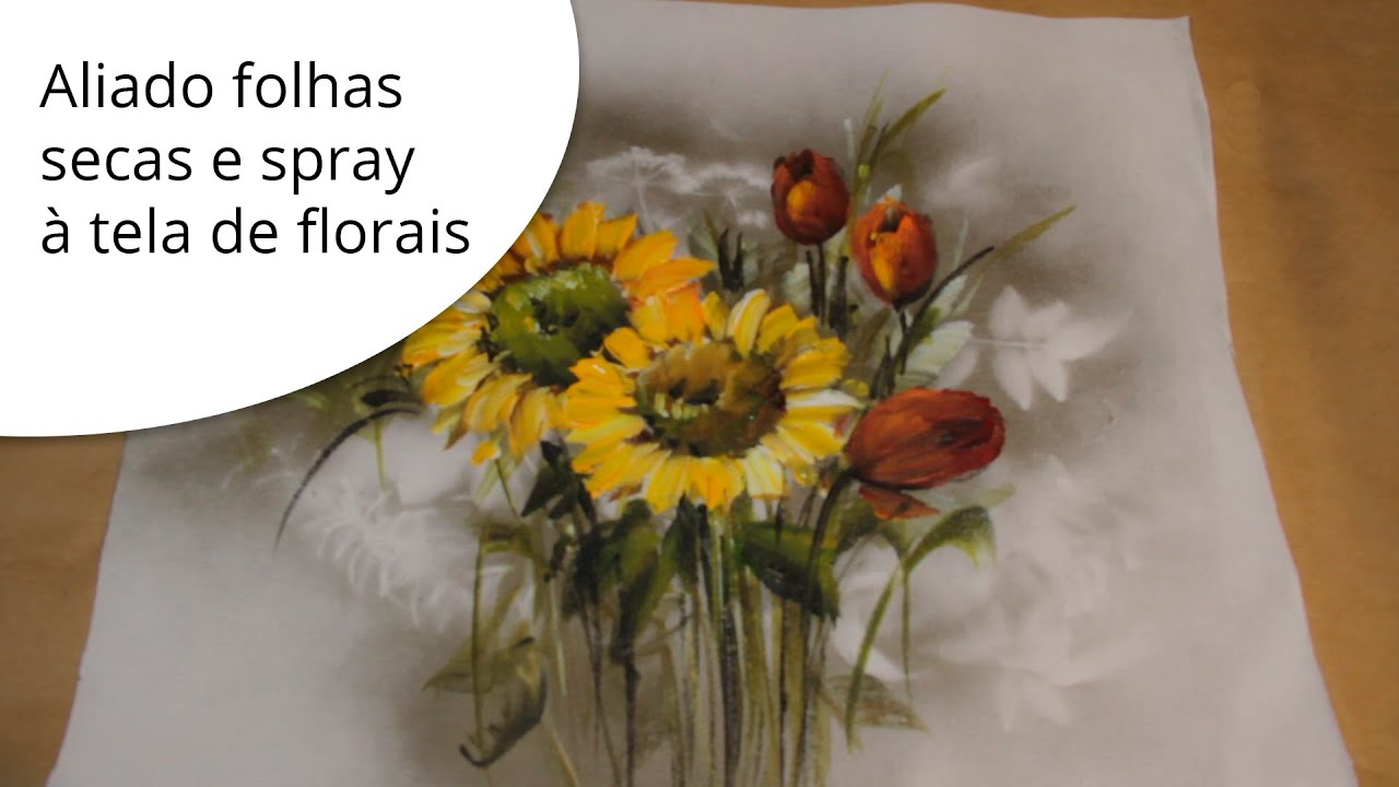 Aliado folhas secas e spray à tela de florais