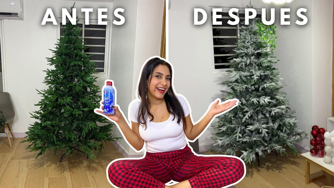 COMO PONERLE NIEVE A TU ARBOL DE NAVIDAD 🎄 - DIY │ SPRAY SNOW REVIEW