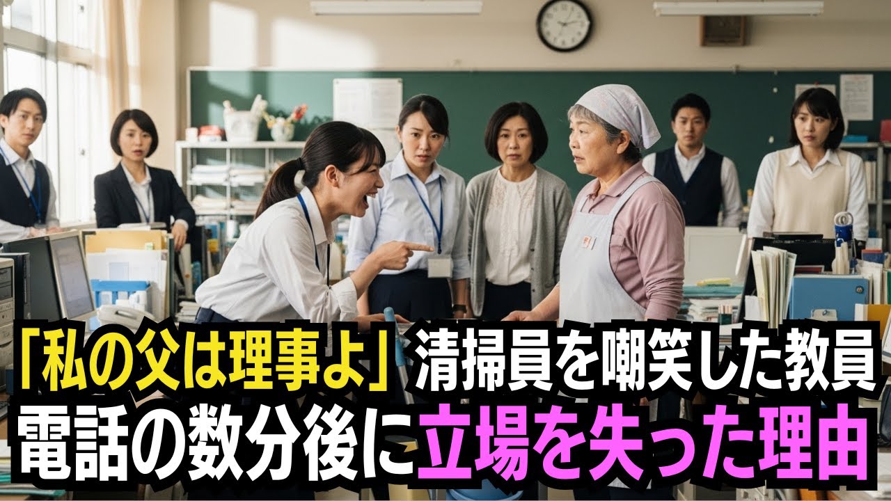 「父はこの学校の理事よ？」用務員の女性を嘲笑した教師が、数分後に立場を失ったワケ