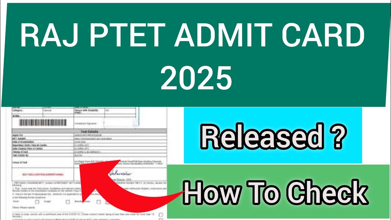 Raj PTET Hall Ticket 2025 | How To Check Raj PTET Hall Ticket 2025