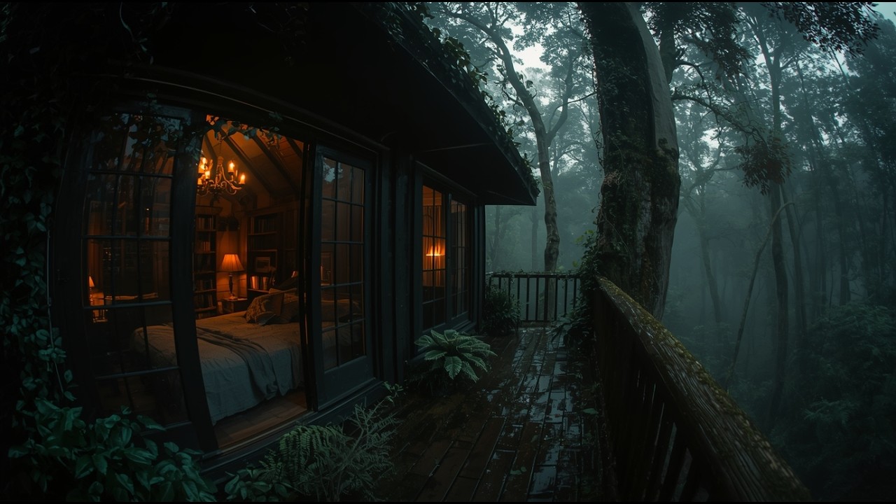 Gentle Forest Rain at Night | Deep Sleep, Relaxation & Calm Mind