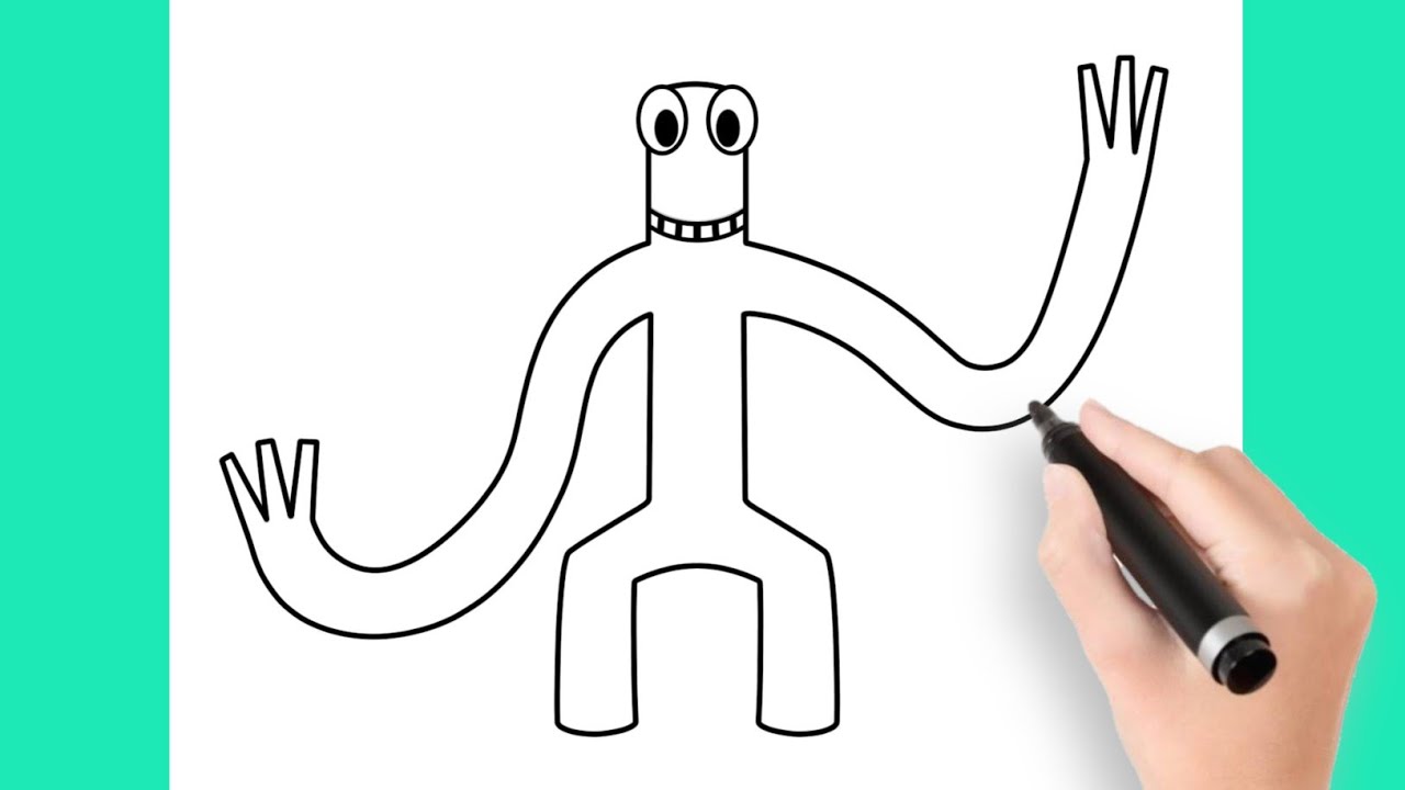 How to draw Green from Rainbow Friends - Roblox