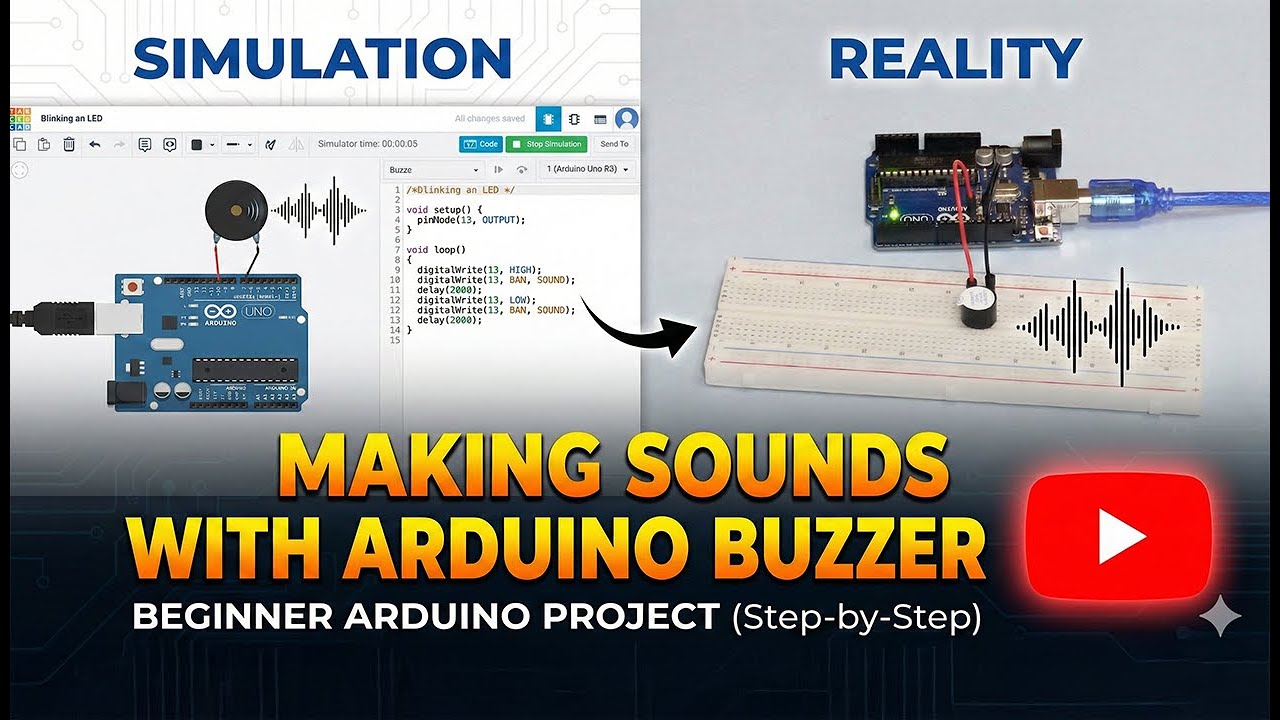 Making Sounds Using Buzzer with Arduino UNO | Arduino Beginner Project