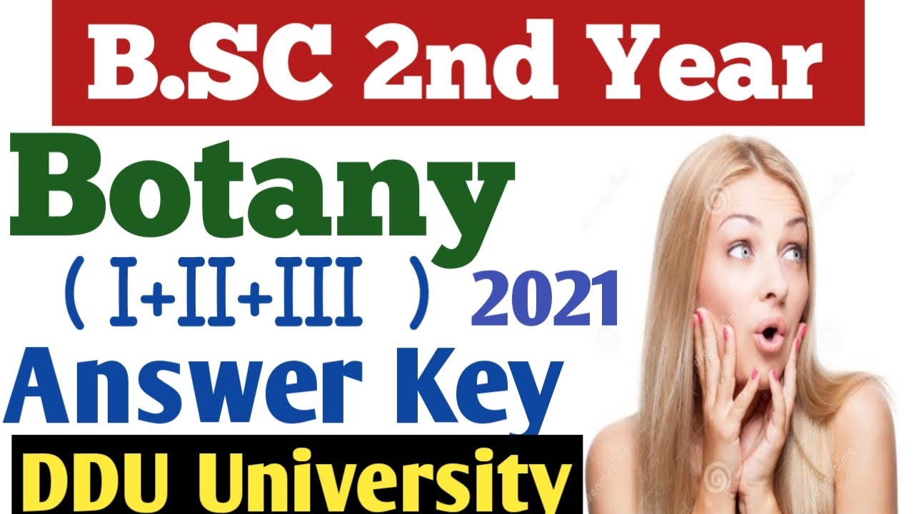 DDU B.Sc 2nd Year Botany Answer Key, Botany Answer Key 2021,DDU University...