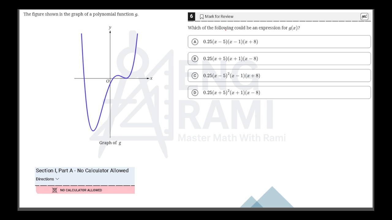 Q1 - Identify the Polynomial from Its Graph