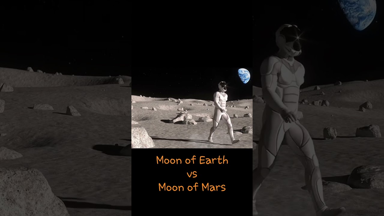 moon vs phobos (moon of mars) #shorts #moon #mars #earth #phobos #jump #cosmos #space #video