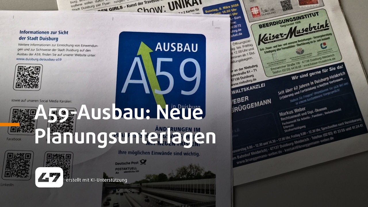 STUDIO 47 .live | A59-AUSBAU: MEIDERICHER BÜRGERVEREIN DISKUTIERT NEUE PLANUNGSUNTERLAGEN