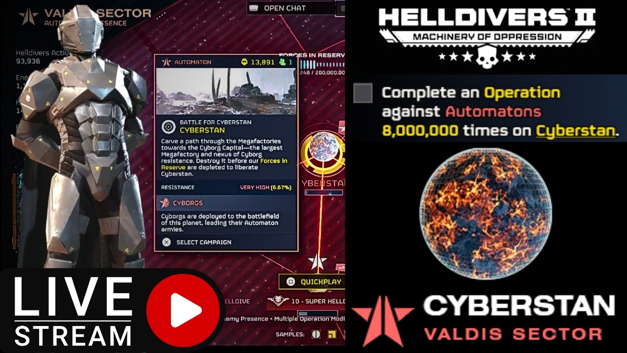🔴LIVE - HELLDIVERS 2⚡FULL SIEGE ON CYBERSTAN!⚡ROAD TO 500 SUBS