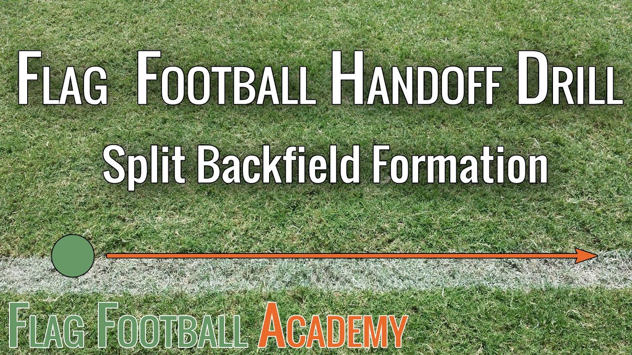 Flag Football Handoff Drill - Split Backfield Formation