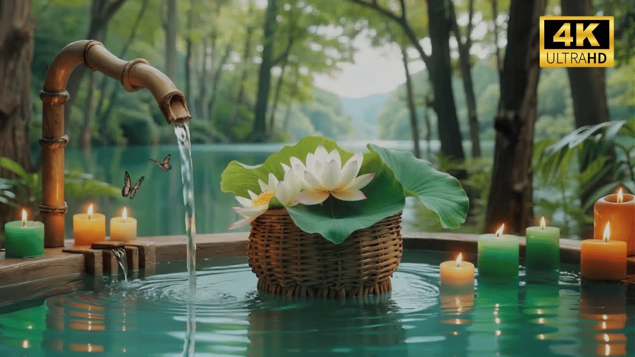 Relaxing Bamboo Water Soundscape and Piano for Inner Calm