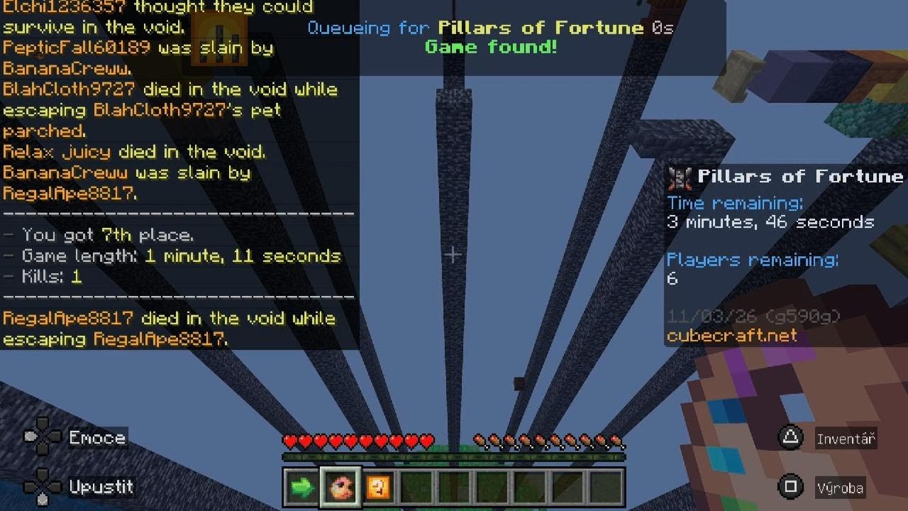 Den 2 co Hraju pillars of fortune dokud nevyhraju