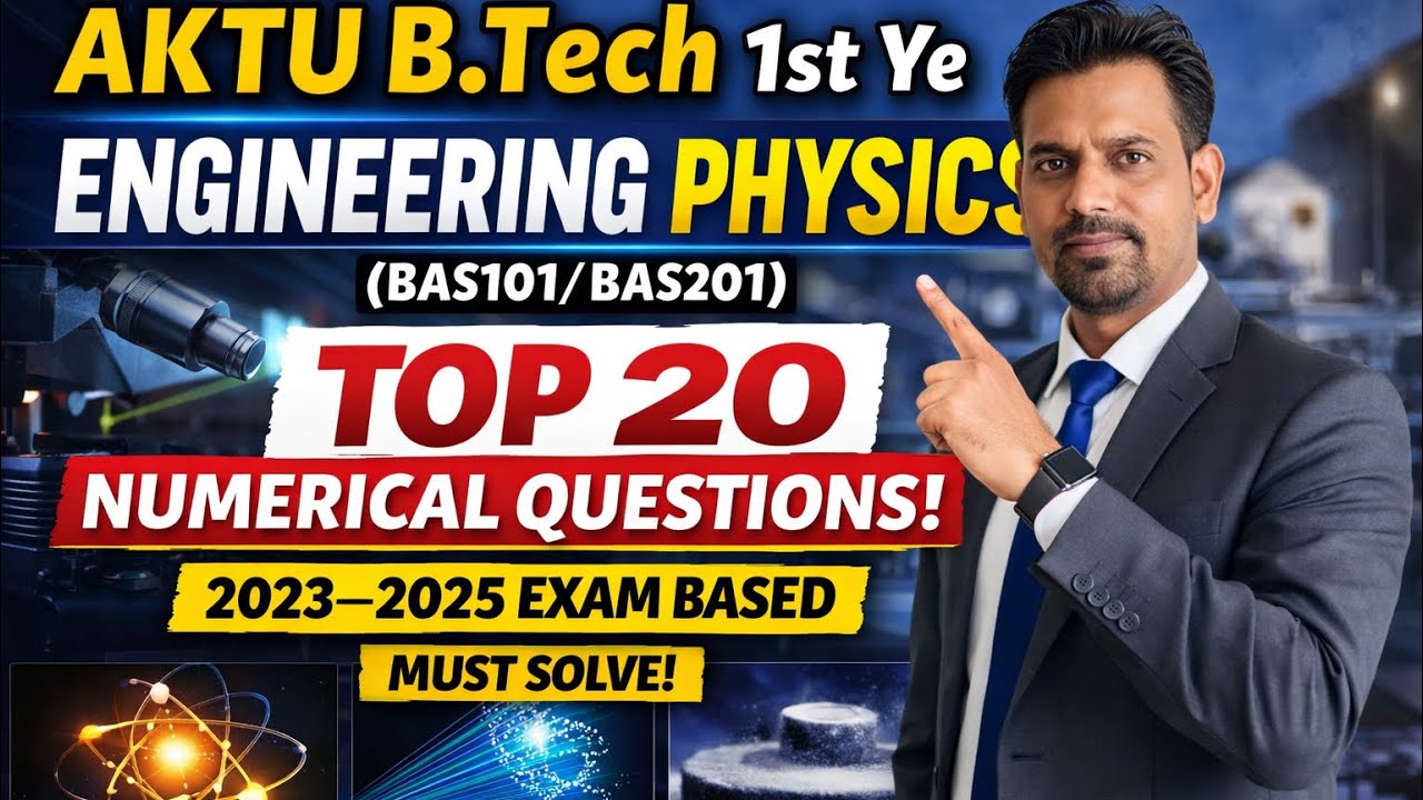 AKTU Engineering Physics 🔥 Unit 1 & 2 Most Important Numericals | 2023–2025 Repeated Questions