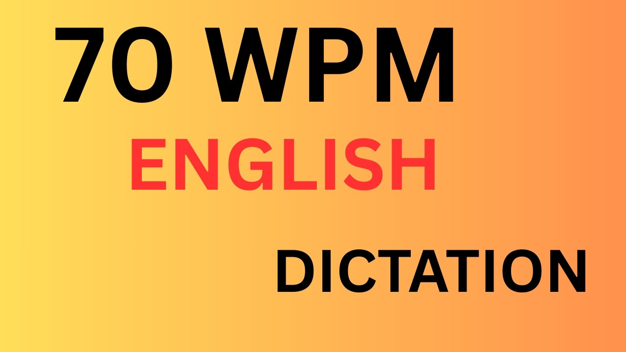 70 WPM English Dication | progressive shorthand dictation 70 wpm in english