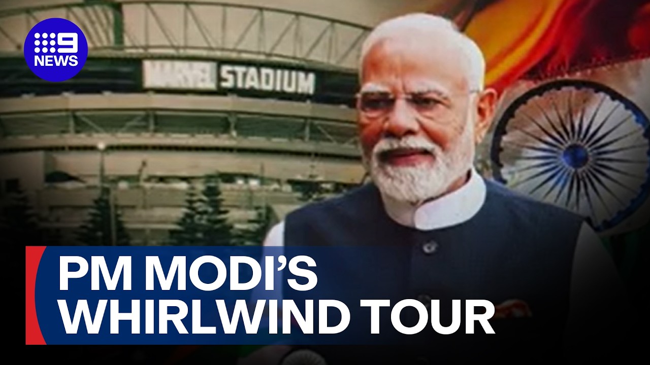 30,000 expected at Melbourne stadium to see India's PM | 9 News Australia