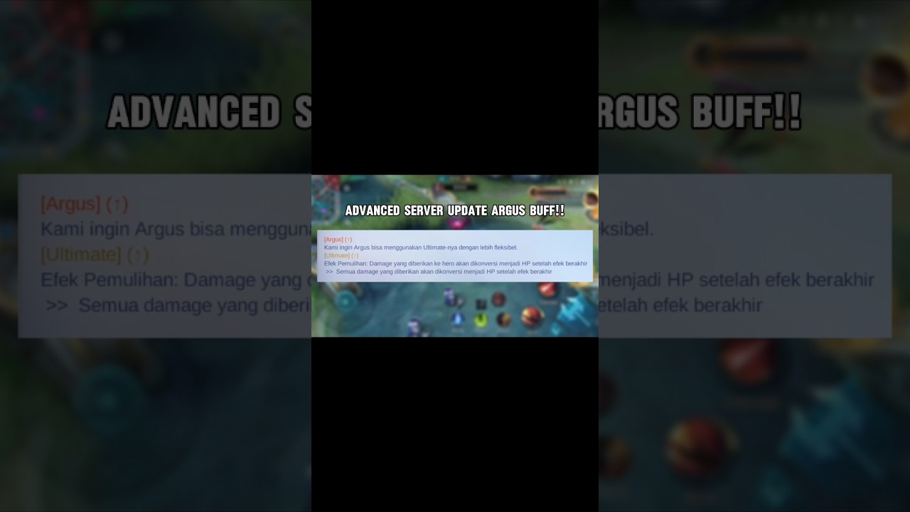 BUFF ARGUS !! ULTI REGEN NYA UDH BISA SEMUA TARGET #mobilelegends #argus #shorts