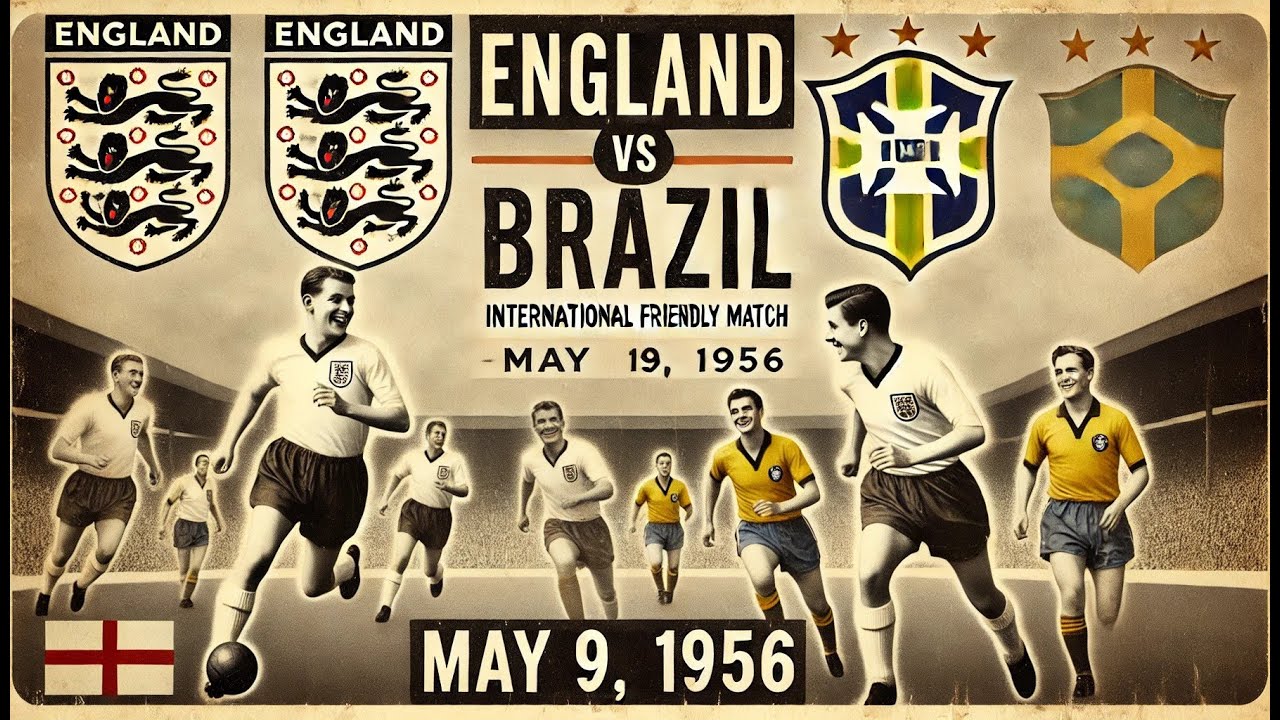 England vs. Brazil | Full Match 1st Half | Friendly | May 9, 1956