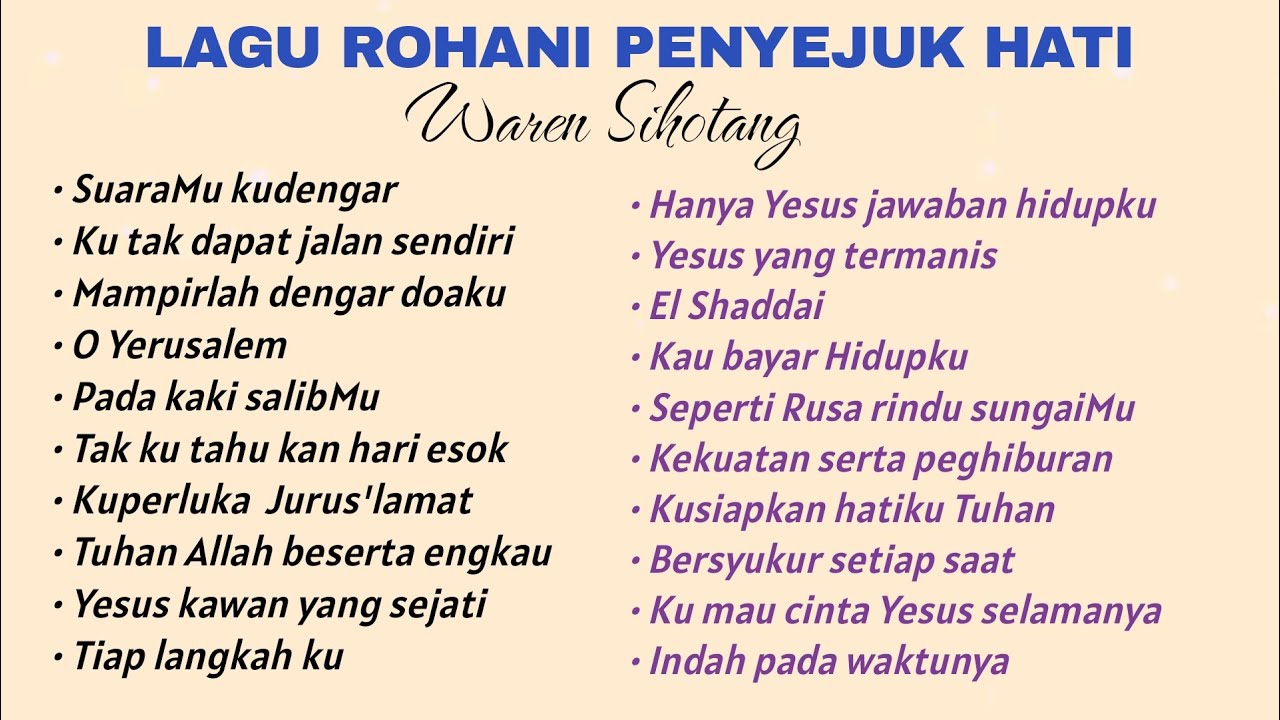 Lagu rohani penyejuk hati - Waren Sihotang