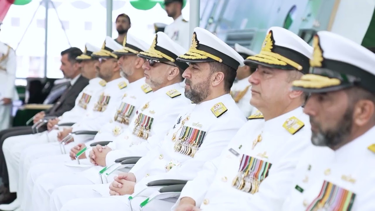 Admiral Naveed Ashraf, CNS, during the induction ceremony of PNS KHAIBAR, into Pakistan Navy's fleet
