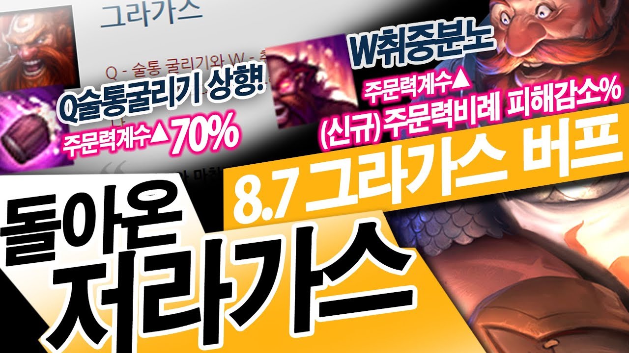 [8.7패치]뭣?! 그라가스 버프라고?│Jg Gragas 8.7Patch/Justlikethat