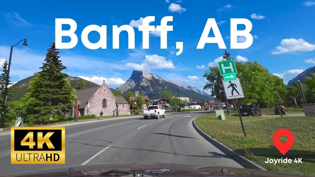 Banff, Alberta Dashcam Video [4k] 60fps