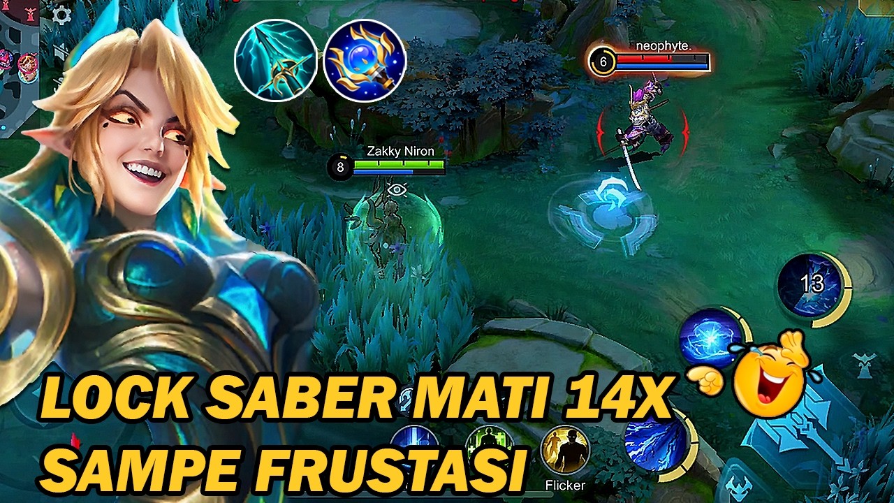 EUDORA MODE SEMAK!! LOCK SABER MATI 14X SI PALING JAGO SAMPE KESAL‼️- MLBB