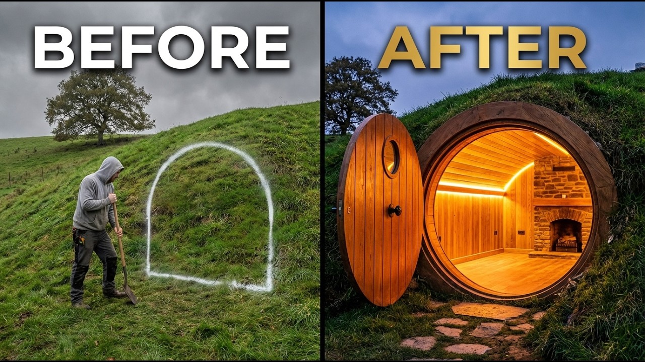 I Built A Secret Bunker Under A Hill 🤯 #airenovation #beforeandafter #underground