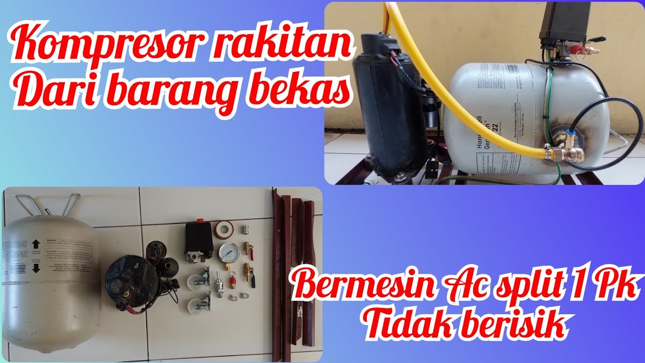 Cara membuat kompresor dari ac bekas, kompressor rakitan