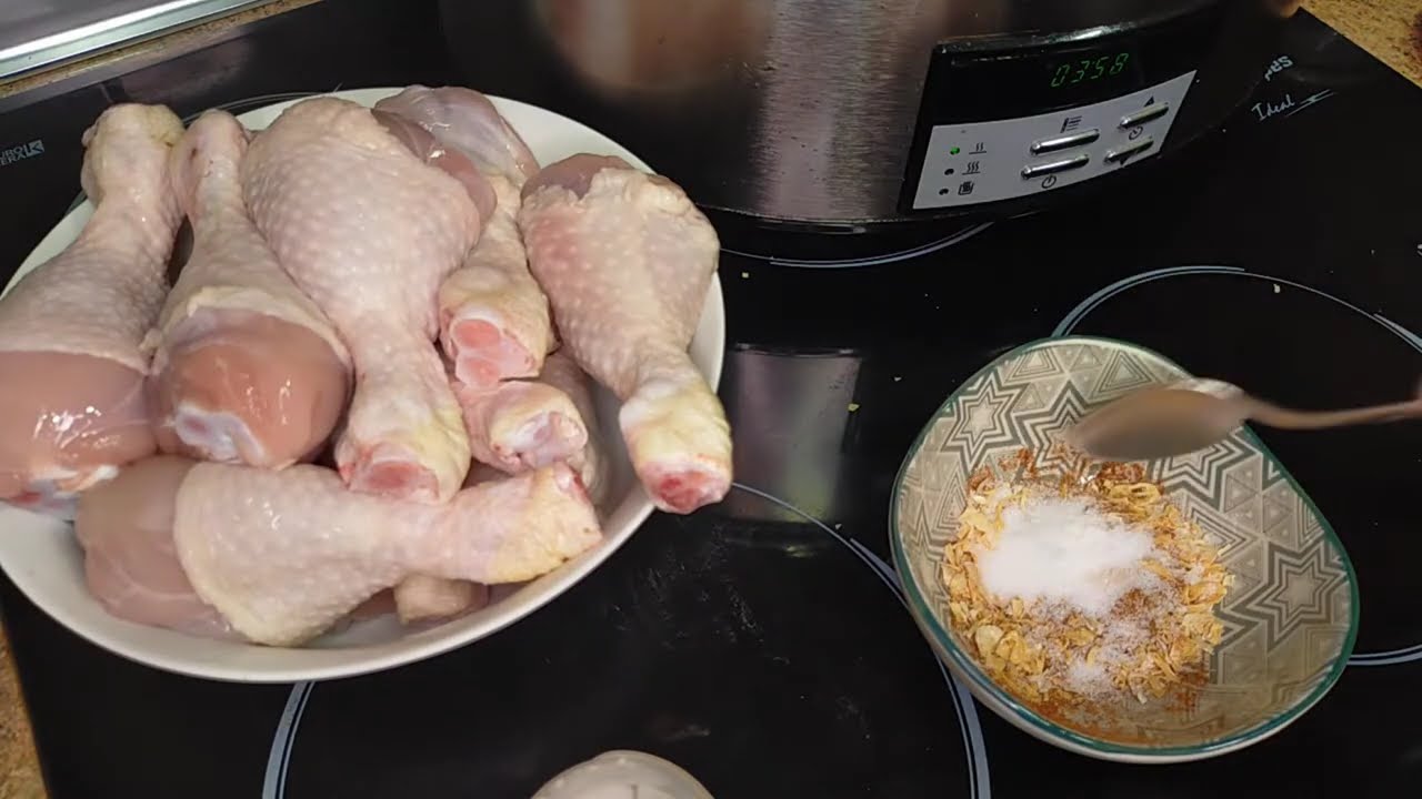Muslos de pollo en cocción lenta#crockpot#slowcooker#chickenthighsrecipe#pollo#recetasana#especias