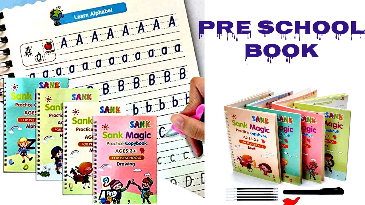 Sank Magic Practice Copybook|Tracing Book for Preschoolers with Pen|Magic Calligraphy Copybook