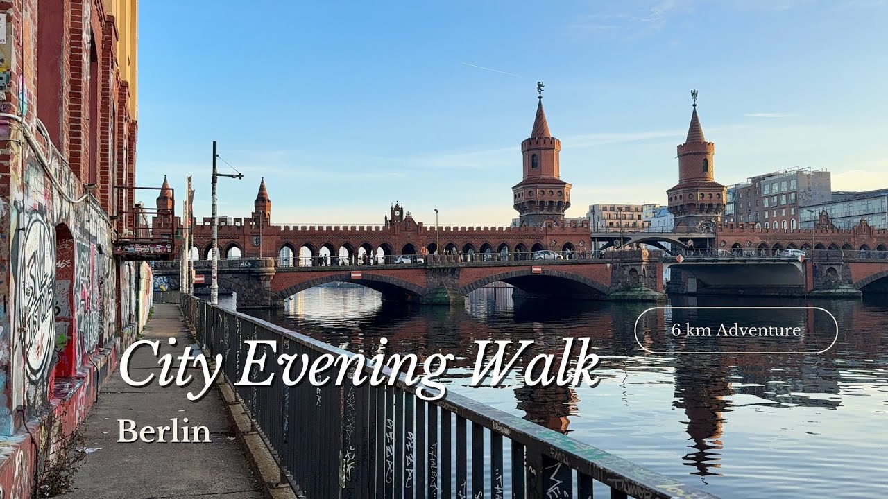 A Quiet Winter Evening Walk in Berlin | Spree River & East Side Gallery