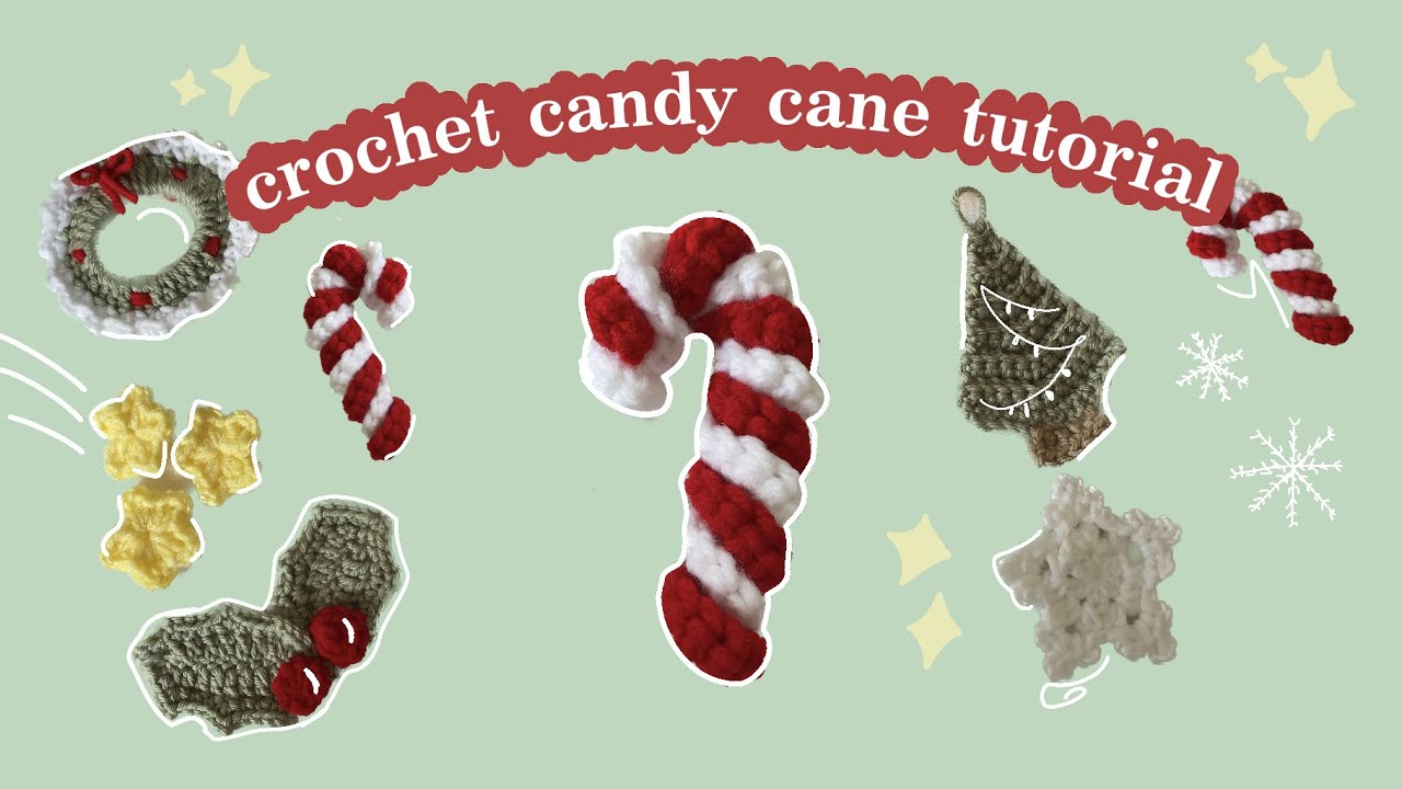 how to crochet a candy cane (5 minutes, beginner tutorial)