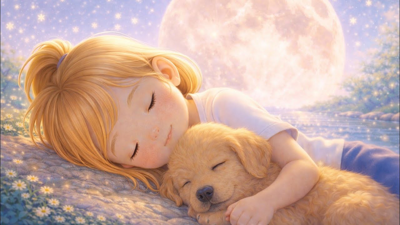 Musique douce enfant 🌙 54 min | Sommeil profond & berceuse avec bruit de rivi&egrave;re