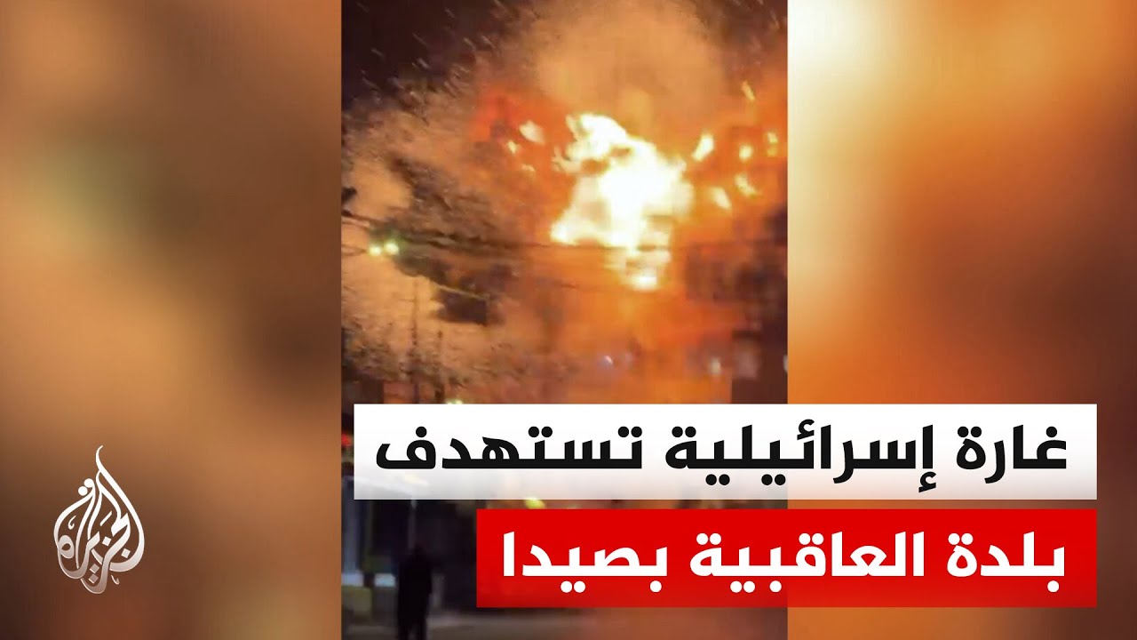 شاهد| غارة إسرائيلية تستهدف بلدة العاقبية في قضاء صيدا بجنوب لبنان