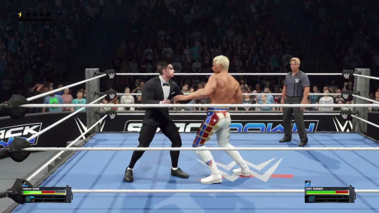 Ahmet greift Fabian keen an beim eine match zwischen Rhodes vs. Keen | smackdown
