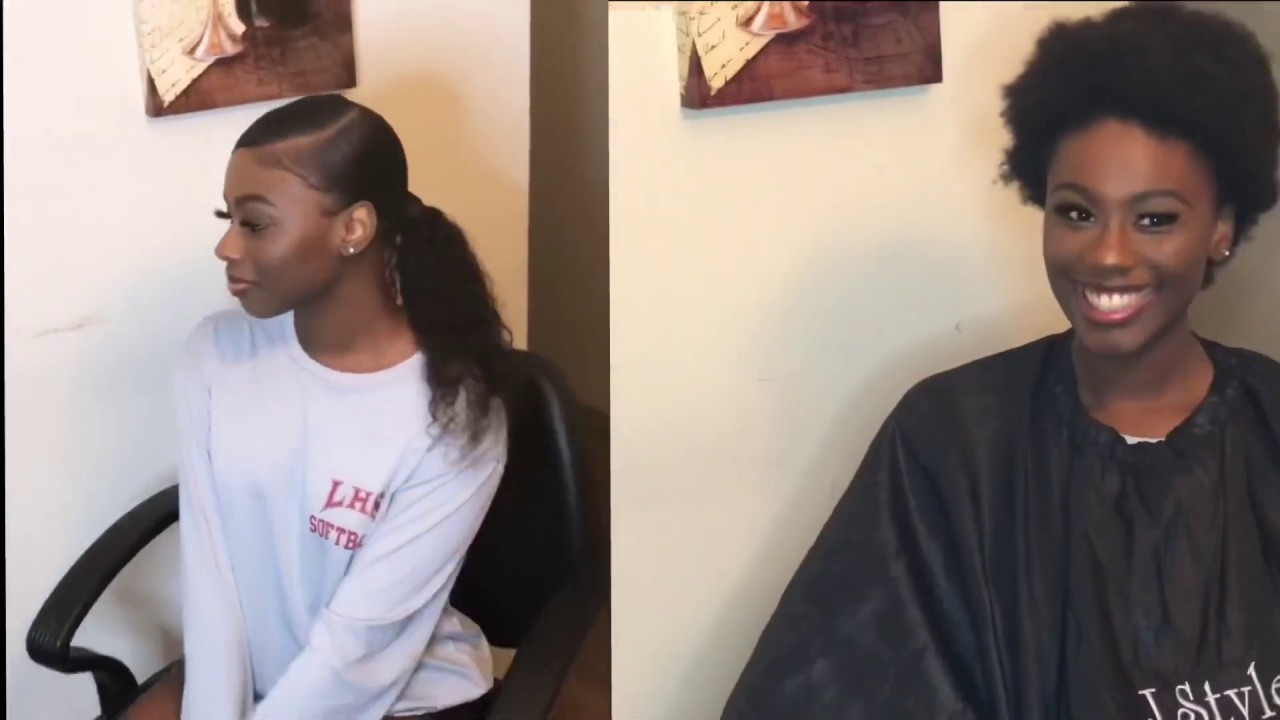 DEEP SIDE PART PONYTAIL ON NATURAL HAIR