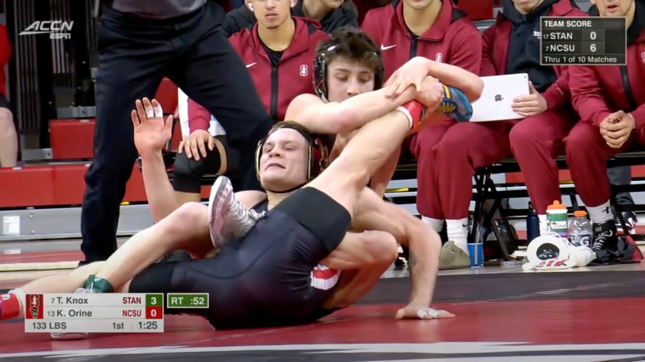 133lbs Tyler Knox (Stanford) vs Kai Orine (NC State)