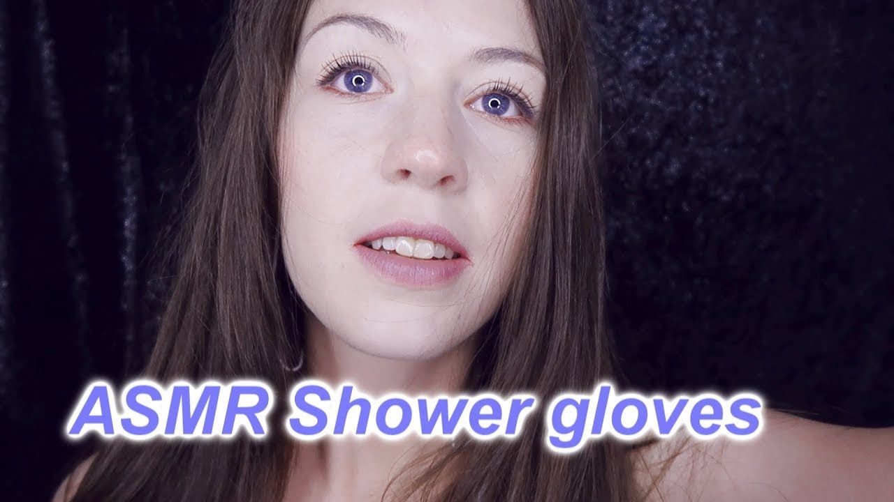 ASMR Soapy ear massage with shower gloves + whispering