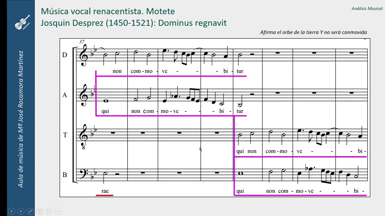 Josquin Desprez - Motete: Dominus regnavit - Análisis musical