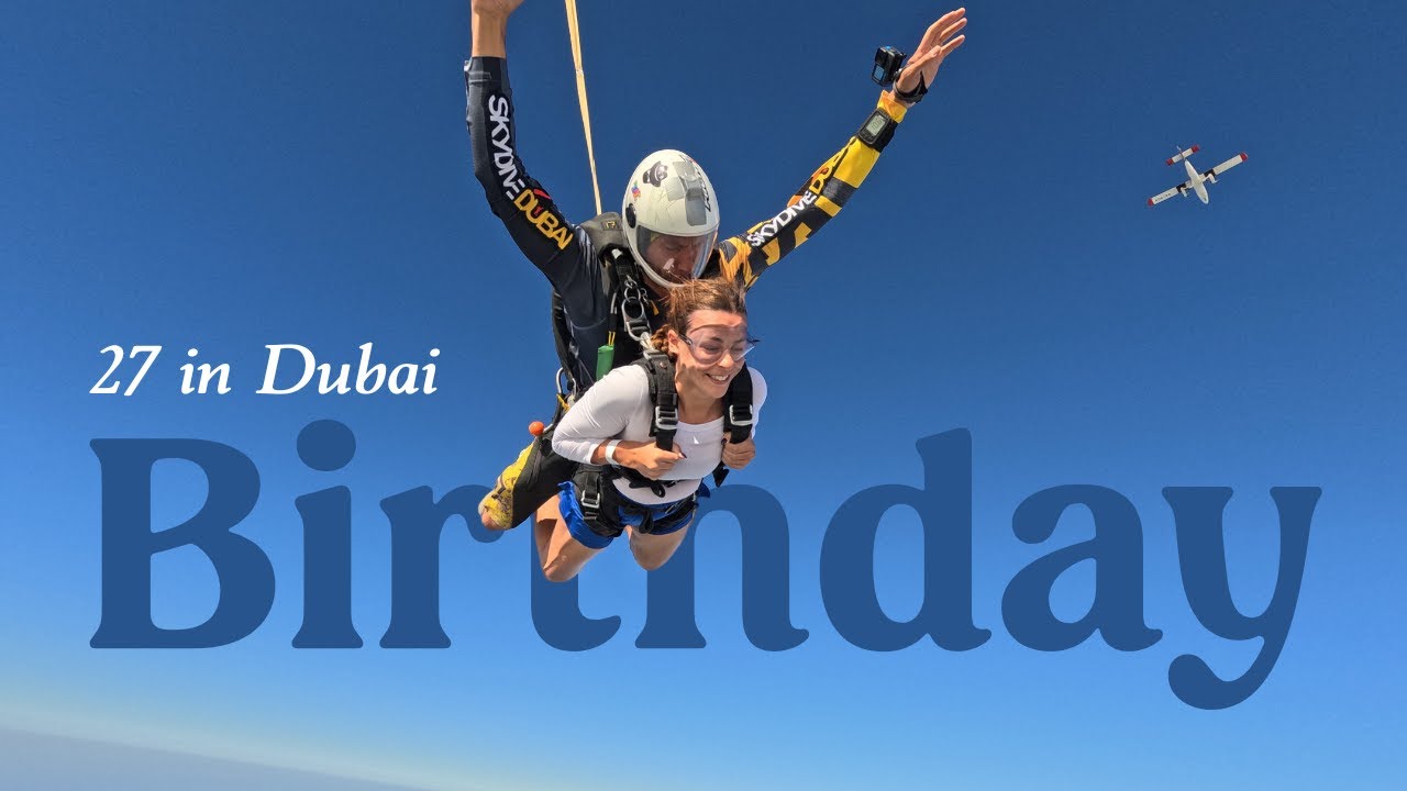 BIRTHDAY IN DUBAI | skydiving (!!), atlantis waterpark, arabic food + WICKED 🎂💚🩷