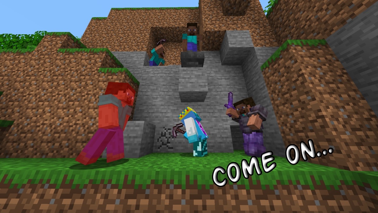 Mining 10,000 Blocks in a Minecraft Manhunt