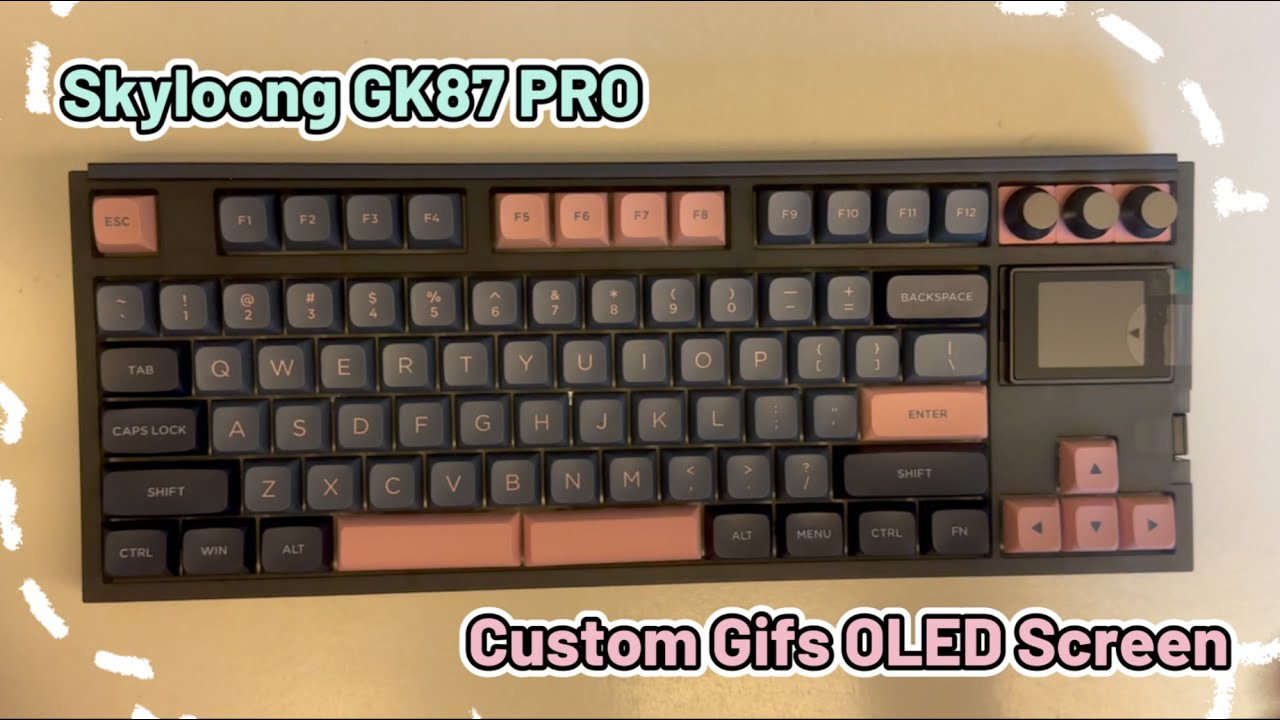 Keyboard with BIG OLED screen | Skyloong Gk87 Review | Glacier Linear Switch |