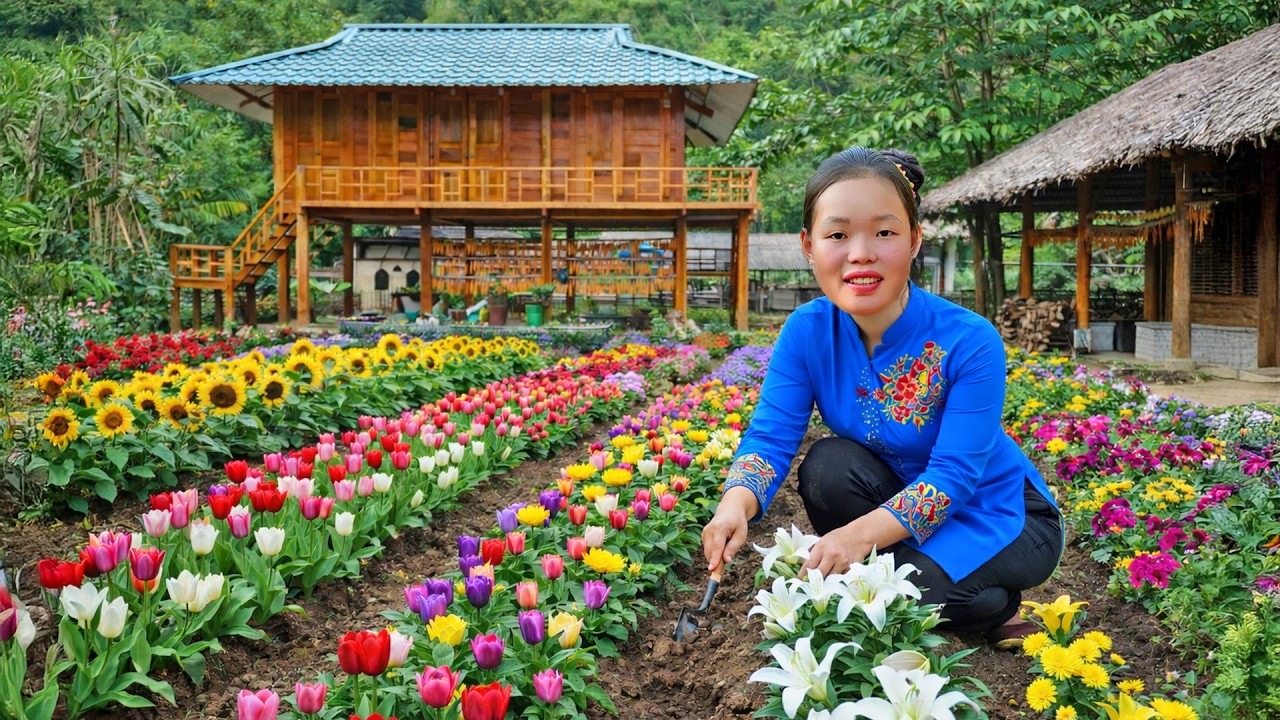 On a Beautiful Day: Planting Lots of Flowers to Decorate the Small Garden | Peaceful Rural Life